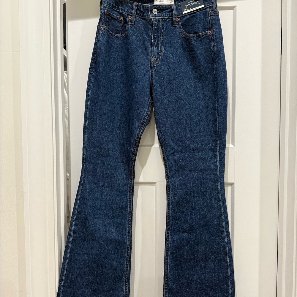 Abercrombie & Fitch curve love dark wash mid rise bootcut jean